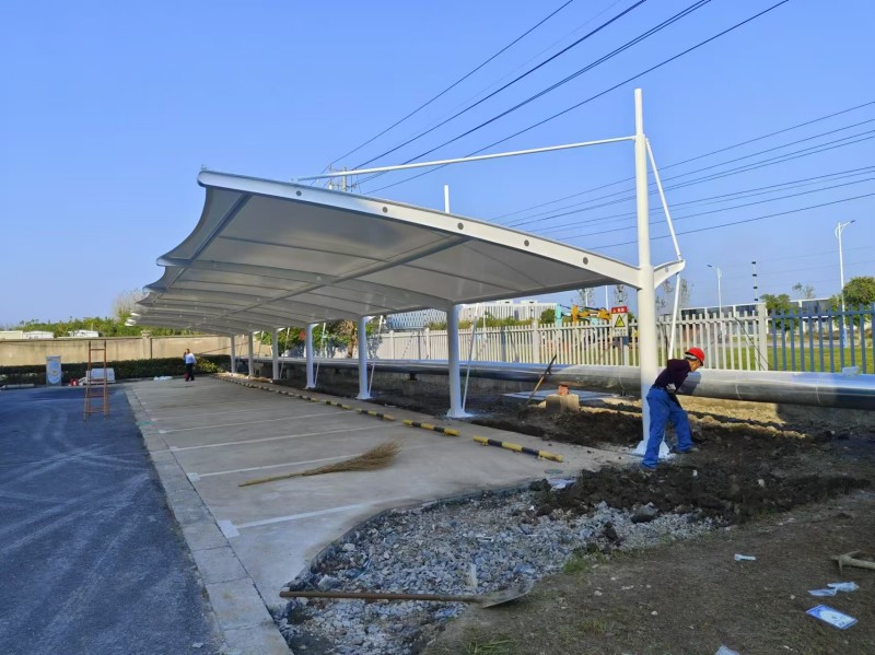 江阴市物流园卸货推拉棚案例，大型移动推拉棚厂家报价参考-1